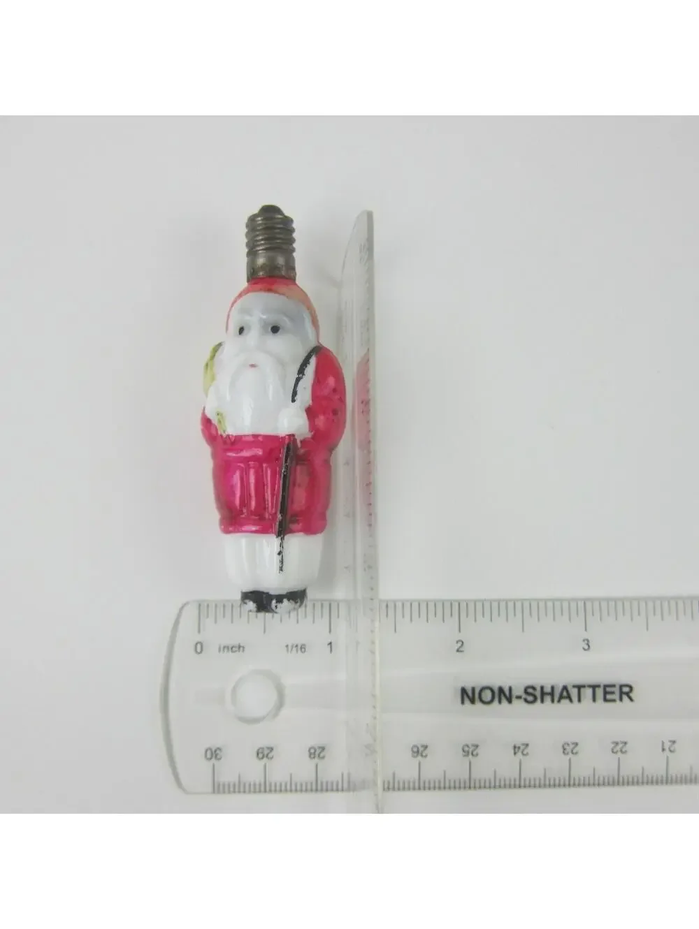 Vintage Santa Claus Christmas Milk Glass Light Bulb C6 Toy Sack Figural Japan